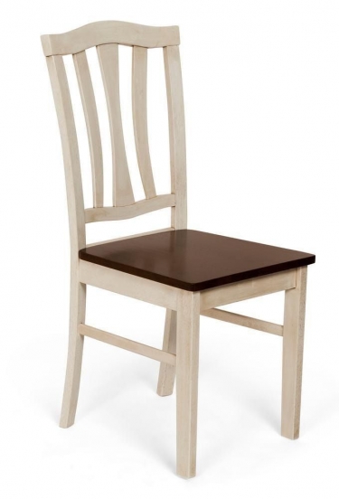 Стул Tetchair CT 8162 дерево гевея, 52х42х94см, Античный белый/Темный Дуб