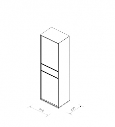 Шкаф высокий 1-секционный Норден QUARTZ QZ.0302.BW.GF.L левый