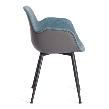 Стул Tetchair VALENTINO mod. PC45-2 металл/экокожа/ткань, 55 х 58 х 81 см, Turquoise бирюзовый/Grey серый/черный