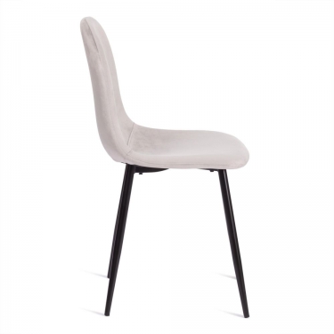 Стул Tetchair BREEZE mod. 4724 вельвет/металл, 44 х 53 х 87 см, Light grey светло-серый HLR14 / черный