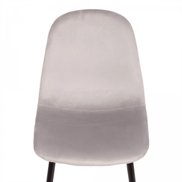 Стул Tetchair BREEZE mod. 4724 вельвет/металл, 44 х 53 х 87 см, Light grey светло-серый HLR14 / черный