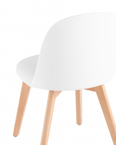 Стул Stool Group Fog с подушкой Белый деревянные ножки