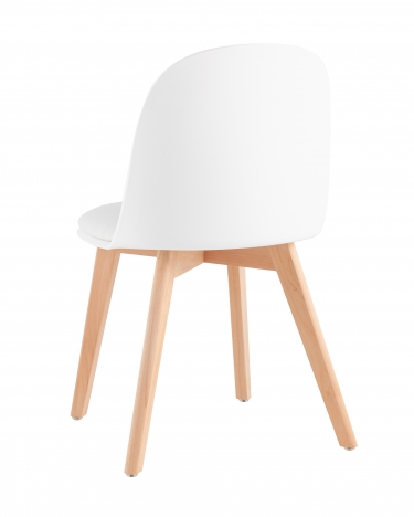 Стул Stool Group Fog с подушкой Белый деревянные ножки