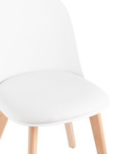 Стул Stool Group Fog с подушкой Белый деревянные ножки