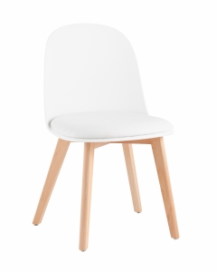 Стул Stool Group Fog с подушкой Белый деревянные ножки