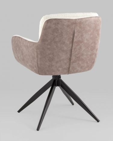 Стул Stool Group Waldo молочный c бежевой экокожей