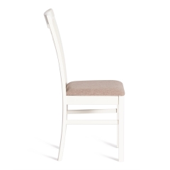 Стул Tetchair Гермес/ Hermes дерево гевея, 43х49х94см, Ivory white, ткань серая TM-164