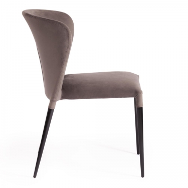 Стул Tetchair ALVOR mod. 715 ткань/металл, 48х65х86 см, высота до сиденья 51 см, темно-серый barkhat 14/черный