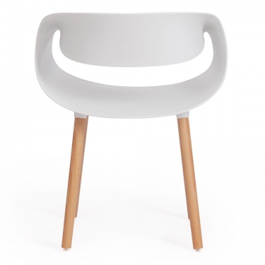 Стул Tetchair QXX mod. C1058 / 1 шт. в упаковке пластик/дерево, 54 х 56 х 78 см, белый 018 /натуральный