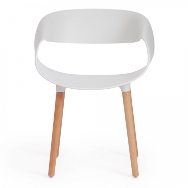 Стул Tetchair QXX mod. C1058 / 1 шт. в упаковке пластик/дерево, 54 х 56 х 78 см, белый 018 /натуральный