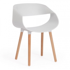 Стул Tetchair QXX mod. C1058 / 1 шт. в упаковке пластик/дерево, 54 х 56 х 78 см, белый 018 /натуральный
