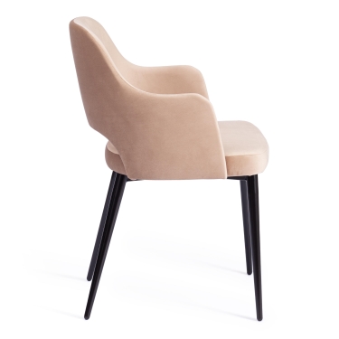 Кресло Tetchair VALKYRIA 2 mod. 718 / 1 шт. в упаковке ткань/металл, 55х55х80 см, высота до сиденья 48 см, бежевый barkhat 5/черный