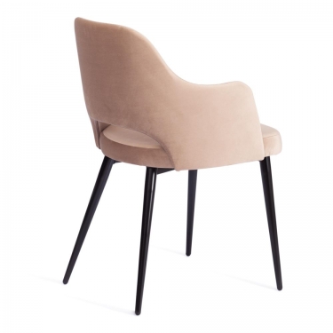 Кресло Tetchair VALKYRIA 2 mod. 718 / 1 шт. в упаковке ткань/металл, 55х55х80 см, высота до сиденья 48 см, бежевый barkhat 5/черный