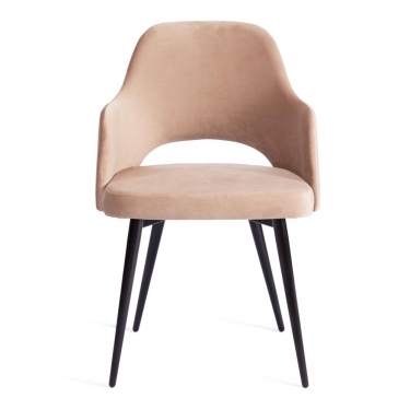 Кресло Tetchair VALKYRIA 2 mod. 718 / 1 шт. в упаковке ткань/металл, 55х55х80 см, высота до сиденья 48 см, бежевый barkhat 5/черный