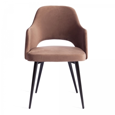 Кресло Tetchair VALKYRIA 2 mod. 718 / 2 шт. в упаковке ткань/металл, 55х55х80 см, высота до сиденья 48 см, коричневый barkhat 12/черный