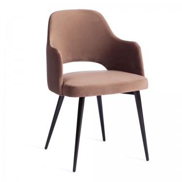 Кресло Tetchair VALKYRIA 2 mod. 718 / 2 шт. в упаковке ткань/металл, 55х55х80 см, высота до сиденья 48 см, коричневый barkhat 12/черный