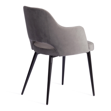 Кресло Tetchair VALKYRIA 2 mod. 718 / 2 шт. в упаковке ткань/металл, 55х55х80 см, высота до сиденья 48 см, серый barkhat 26/черный