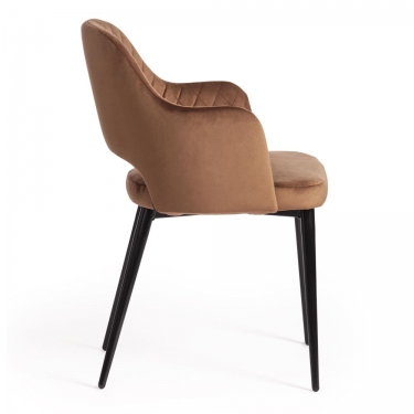 Стул Tetchair VALKYRIA mod. 711 / 1 шт. в упаковке ткань/металл, 55х55х80 см, высота до сиденья 48 см, коричневый barkhat 11/черный