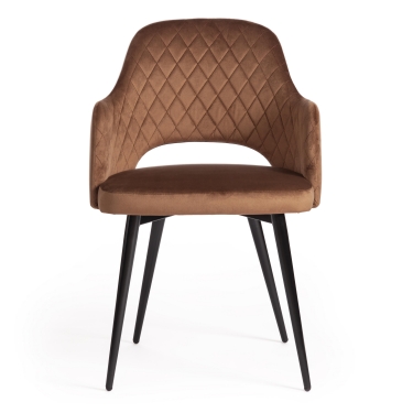 Стул Tetchair VALKYRIA mod. 711 / 1 шт. в упаковке ткань/металл, 55х55х80 см, высота до сиденья 48 см, коричневый barkhat 11/черный