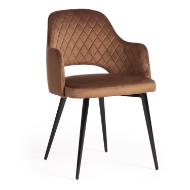 Стул Tetchair VALKYRIA mod. 711 / 1 шт. в упаковке ткань/металл, 55х55х80 см, высота до сиденья 48 см, коричневый barkhat 11/черный