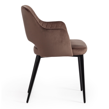 Стул Tetchair VALKYRIA mod. 711 / 1 шт. в упаковке ткань/металл, 55х55х80 см, высота до сиденья 48 см, коричневый barkhat 12/черный