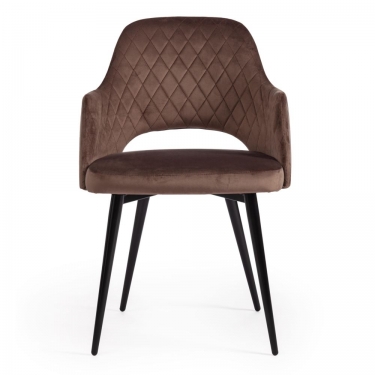 Стул Tetchair VALKYRIA mod. 711 / 1 шт. в упаковке ткань/металл, 55х55х80 см, высота до сиденья 48 см, коричневый barkhat 12/черный
