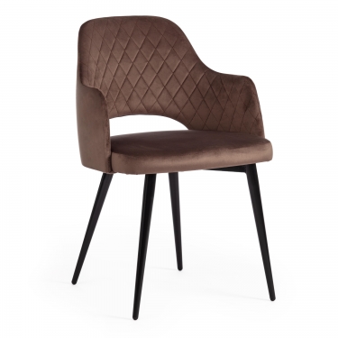 Стул Tetchair VALKYRIA mod. 711 / 1 шт. в упаковке ткань/металл, 55х55х80 см, высота до сиденья 48 см, коричневый barkhat 12/черный