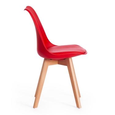 Стул Tetchair TULIP mod. 73 / 1 шт. в упаковке дерево/пластик/ПУ, 48.552.583cм, красный