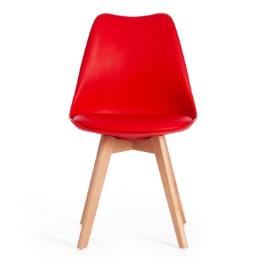Стул Tetchair TULIP mod. 73 / 1 шт. в упаковке дерево/пластик/ПУ, 48.552.583cм, красный