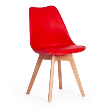 Стул Tetchair TULIP mod. 73 / 1 шт. в упаковке дерево/пластик/ПУ, 48.552.583cм, красный