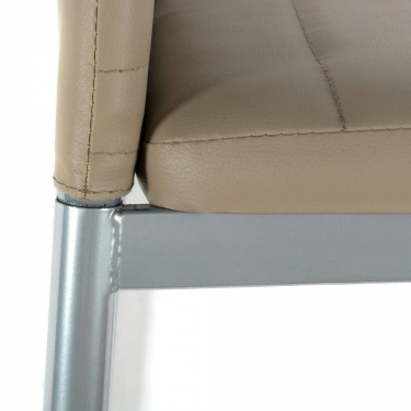 Стул Tetchair Easy mod. 24 / 1 шт. в упаковке металл/экокожа, 40x42x95.5, пепельно-коричневый/серый