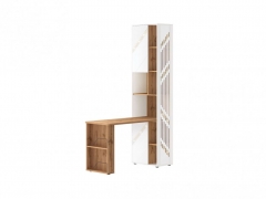 Стол-стеллаж лев/прав Витра Монако 903 302 Дуб Вотан / Белый шпон / Альпийский белый