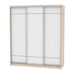 Шкаф-купе Аларти B-220х200х60-3ДСС-Белый-D7D7D7