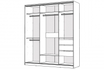 Шкаф-купе 2-х дверный Народная мебель Виктория 1800х584х2300, Белый 18ДЗДЗ-ЯПШШ-Б 310-863