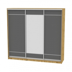 Шкаф-купе Аларти B-220х235х60-2ДВ-Графит-D7D8D7