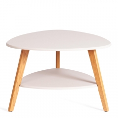 Журнальный стол Tetchair FABIO мдф, 77х78х50 см, крем/дуб светлый