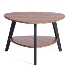 Журнальный стол Tetchair FABIO мдф, 77х78х50 см, орех кантри/черный