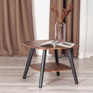 Журнальный стол Tetchair RIO мдф, 65х65х50 см, орех кантри/черный