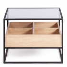 Журнальный стол Tetchair Eclipse ЛДСП 16мм, стекло 4мм, металл 15x15мм, 606046 см, Сонома/черный