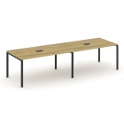 Стол переговорный 2 столешницы Рива CONCEPT CN.PRG-024 Дуб Винченцо Черный