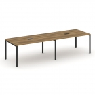 Стол переговорный 2 столешницы Рива CONCEPT CN.PRG-024 Сандал Янтарный Черный