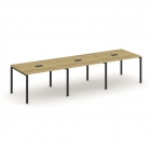 Стол переговорный 3 столешницы Рива CONCEPT CN.PRG-032 Дуб Винченцо Черный