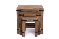 Набор табуреток/столиков Tetchair Бомбей - 0077 палисандр, 45х45х30/38х36х27/31х27х25см, Natural tinted натуральный тонированный