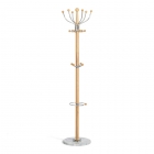 Вешалка Tetchair Hanami mod. GH-8617 дерево/хром/мрамор, 37 x 37 x 175 см, White Белый / Natural натуральный