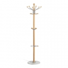 Вешалка Tetchair Himawari mod. GH-8014 дерево/хром/мрамор, 37 x 37 x 175 см, White Белый / Natural натуральный