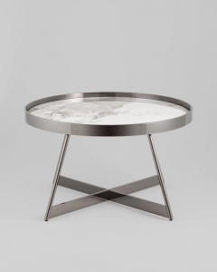 Журнальный стол Stool Group Гера 80х80 см сталь темный хром