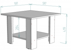 Стол журнальный Аларти TC2 419х597х597 Венге