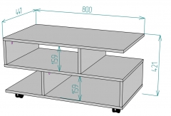 Стол журнальный Аларти TC21 421х800х447 ДСС