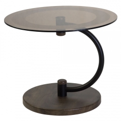 Стол журнальный Мебелик Дуэт 13Н Черный, дуб маррон / стекло тонированное