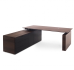 TESLA Стол письм. с тумбой SX ЭВКАЛИПТ МОРЕН/ЧЕРН Profoffice 110 103 ECL BL